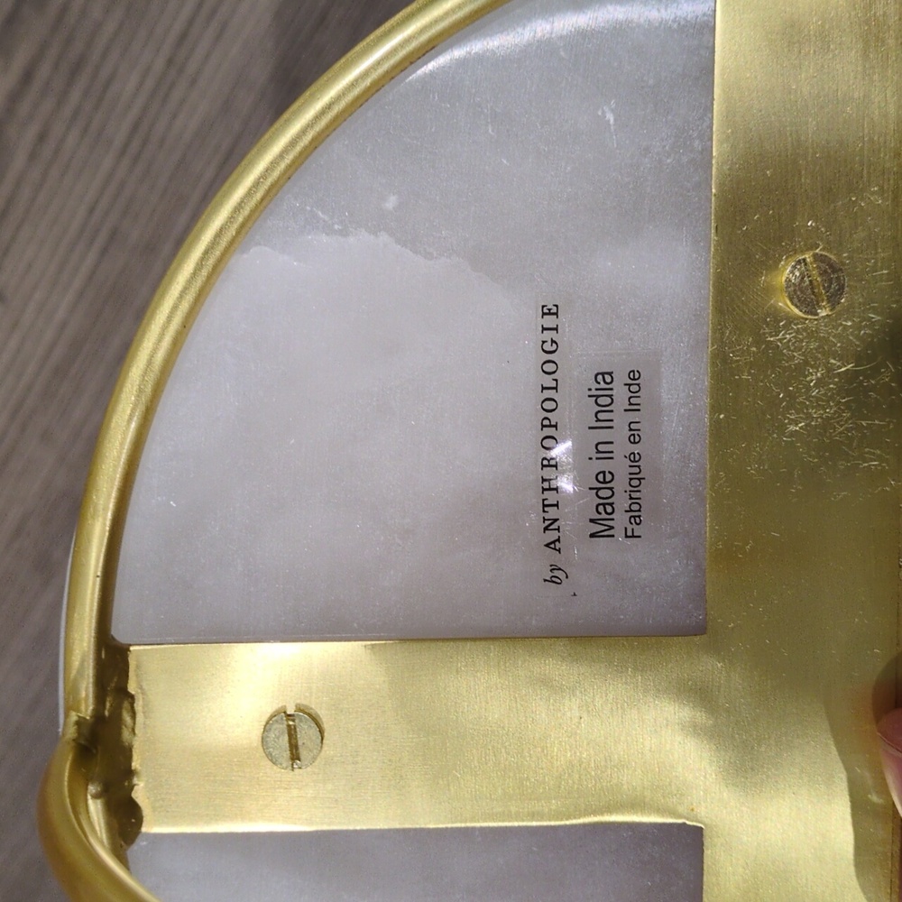 NWOT Anthropologie Small Gold And White Wall Shelf - Picture 4 of 4